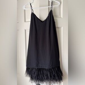 Lavender Brown Black Feathered Mini Dress